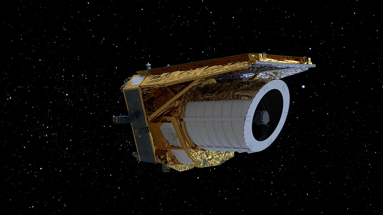 Imagen del telescopio espacial Euclid de la ESA visto en el espacio